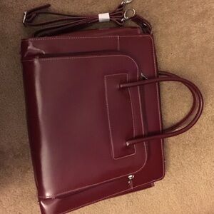 Mcklien Burgundy Leather briefcase